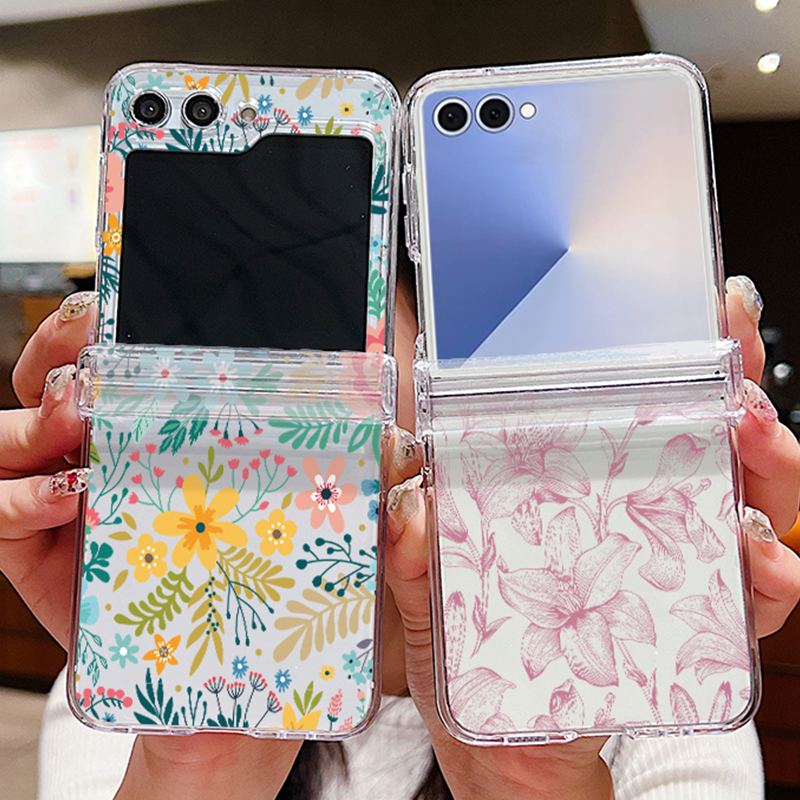 Phone Cases Z Flip 7 - Colored Flowers Print Phone Case For