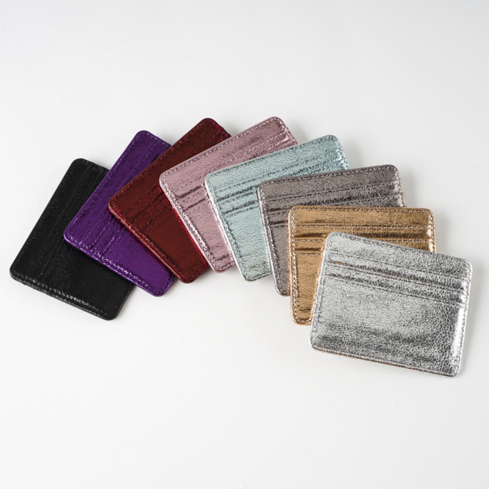 Slim Card Slot Case - 10cmx8cm Thin Leather Card Holder Case
