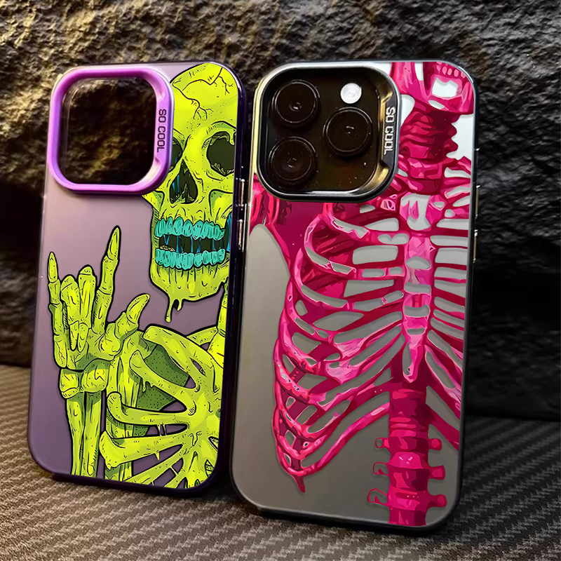 Phone Cases Expensive - Luxury Pink Green Skull Phone Case