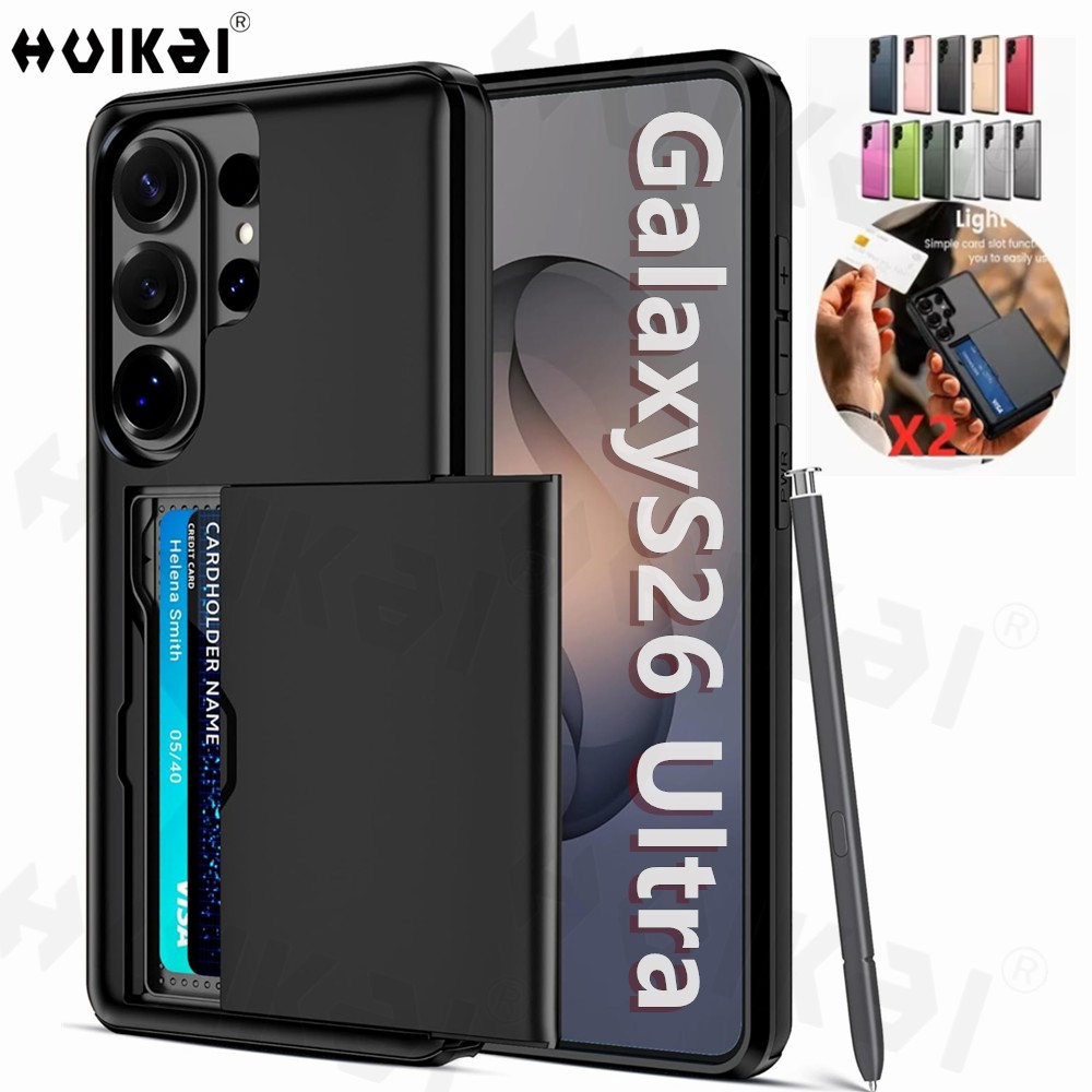 Slim Card Slot Case - Wallet Card Holder Case For Samsung
