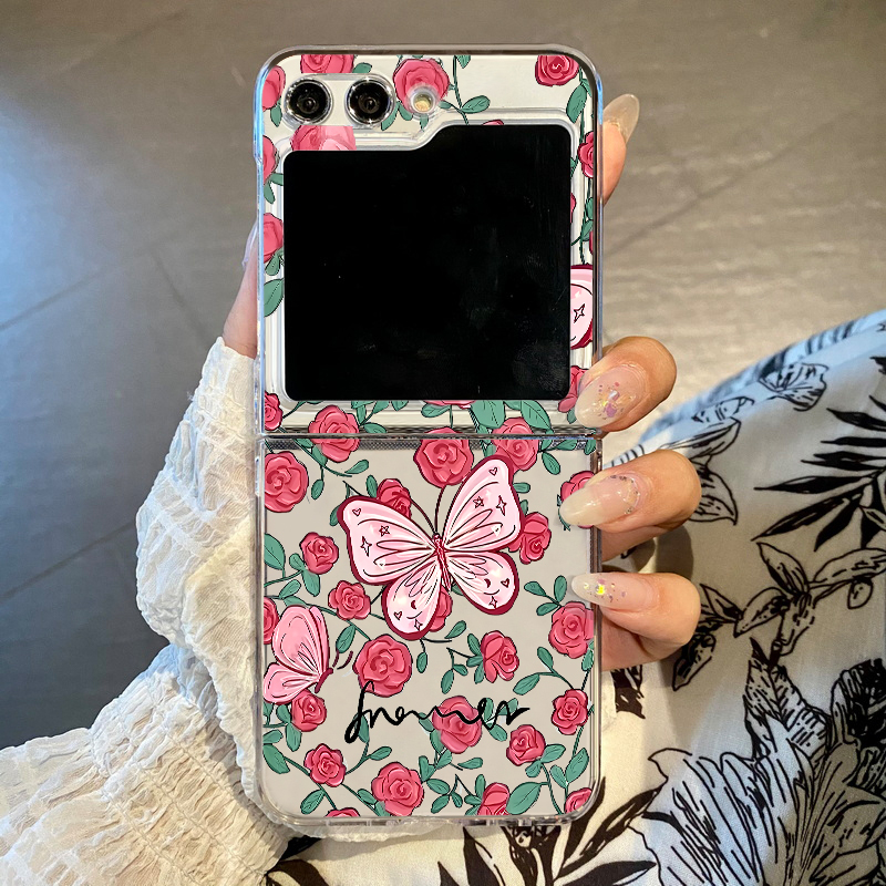 Phone Cases Z Flip 7 - Pink Flowers Pattern Phone Case For