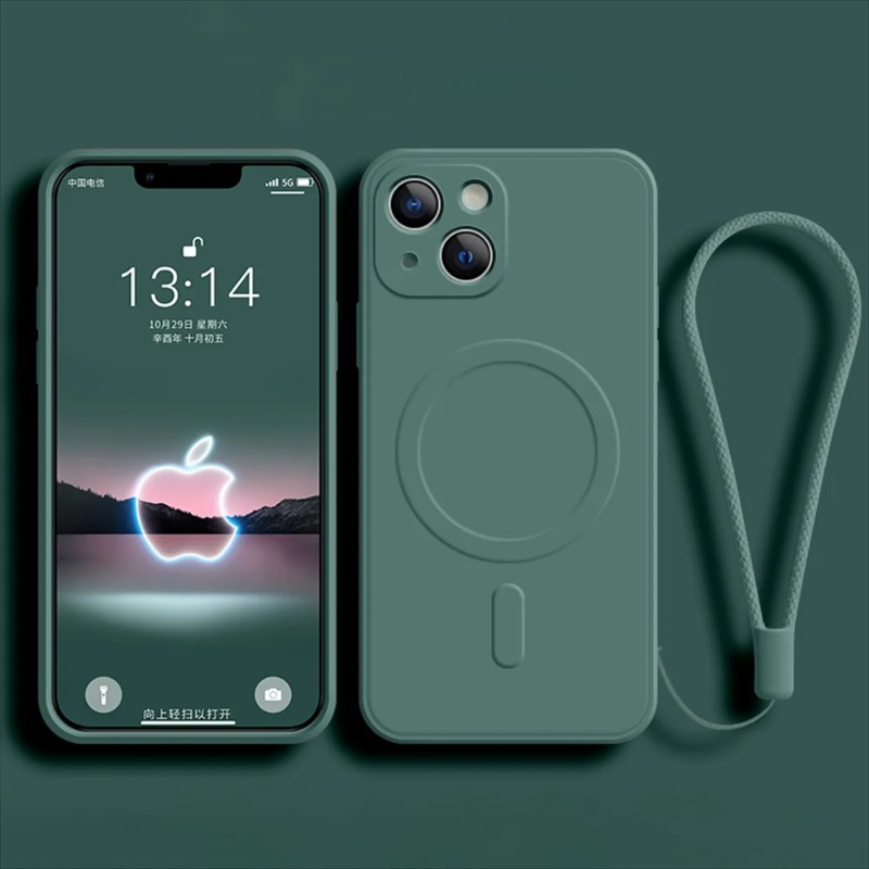 Silicone Liquid Case - High-end magnetic wireless charging phone case,
