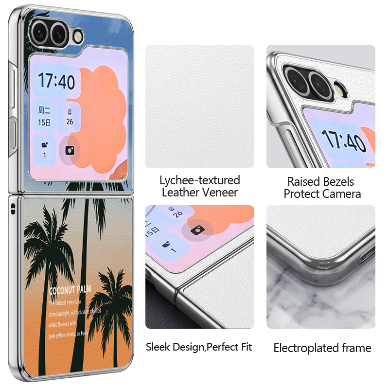 Coconut Tree Print PU Leather  – Phone Cases Z Flip 7 Bewertung und Preis