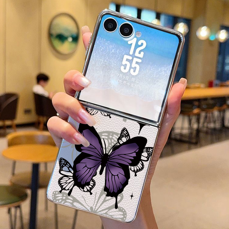 Purple Butterfly PU Leather Ph – Phone Cases Z Flip 7 Bewertung und Preis