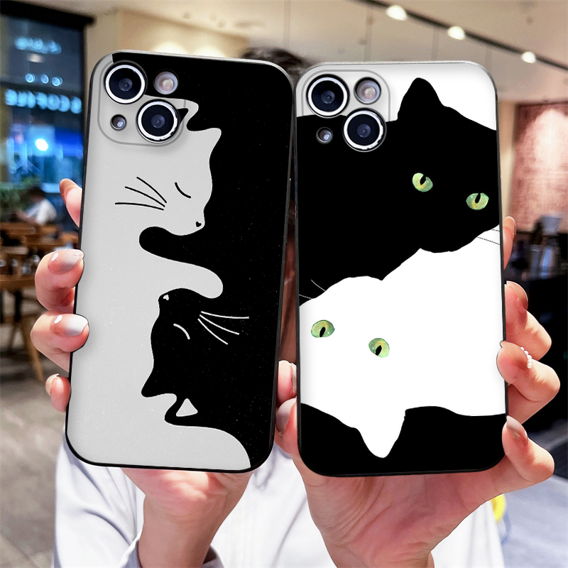 Cartoon Black White Cat Lovers – Phone Cases Motorola Bewertung und Preis