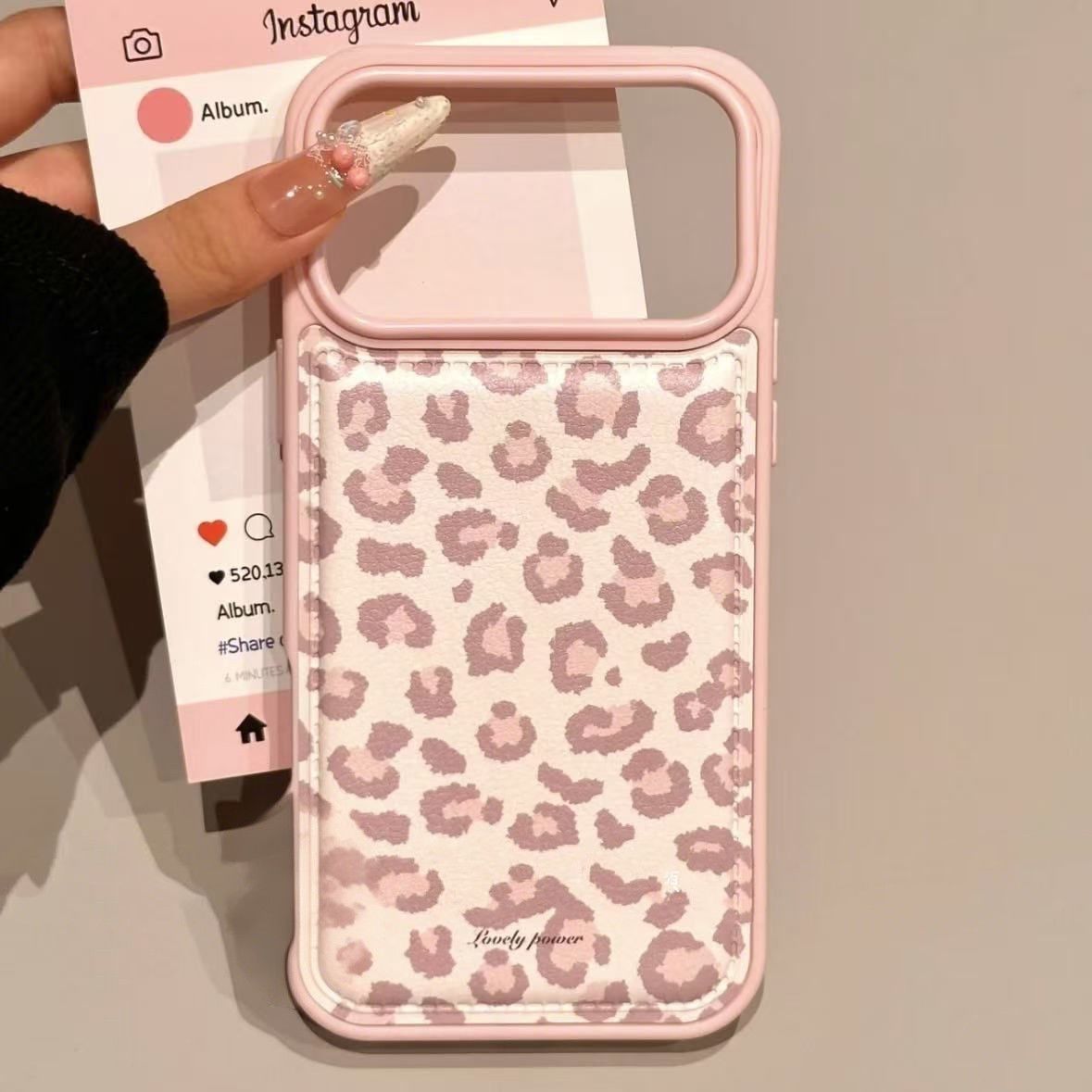 Simple Korean Pink Retro Leopa – Phone Cases Korean Bewertung und Preis