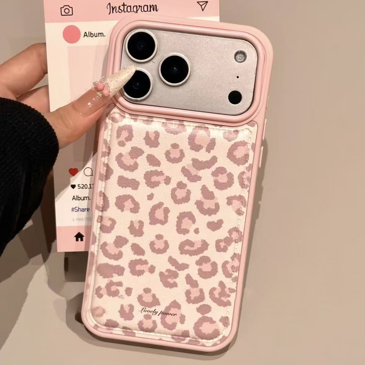 Simple Korean Pink Retro Leopa – Phone Cases Korean Bewertung und Preis
