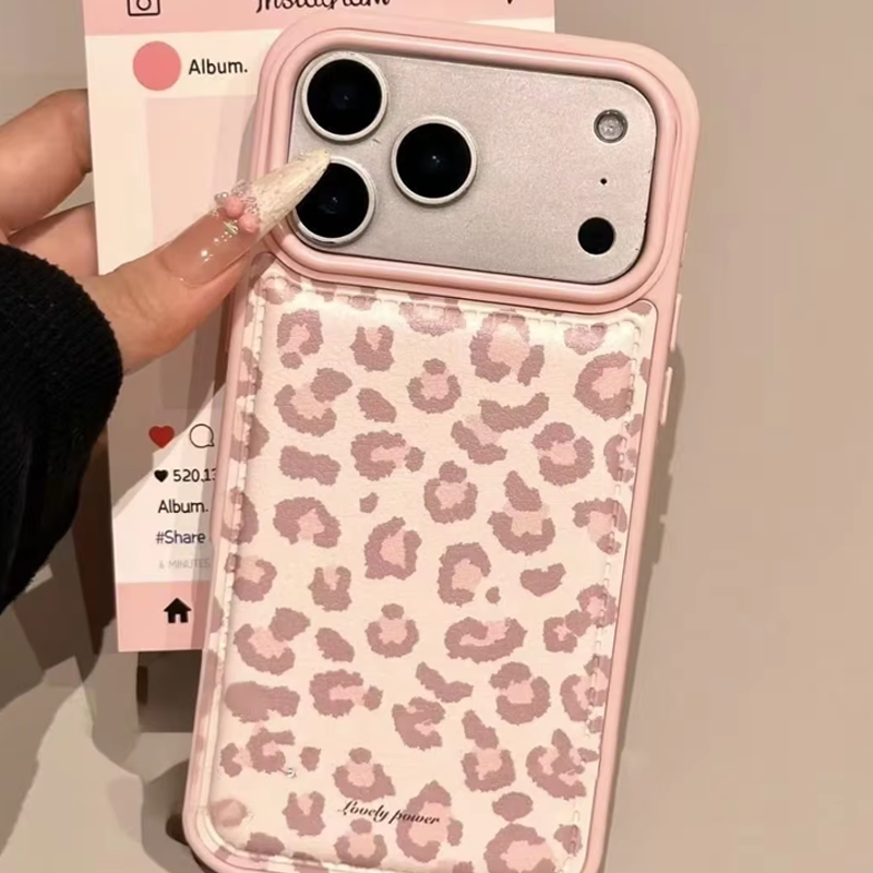 Simple Korean Pink Retro Leopa – Phone Cases Korean Bewertung und Preis