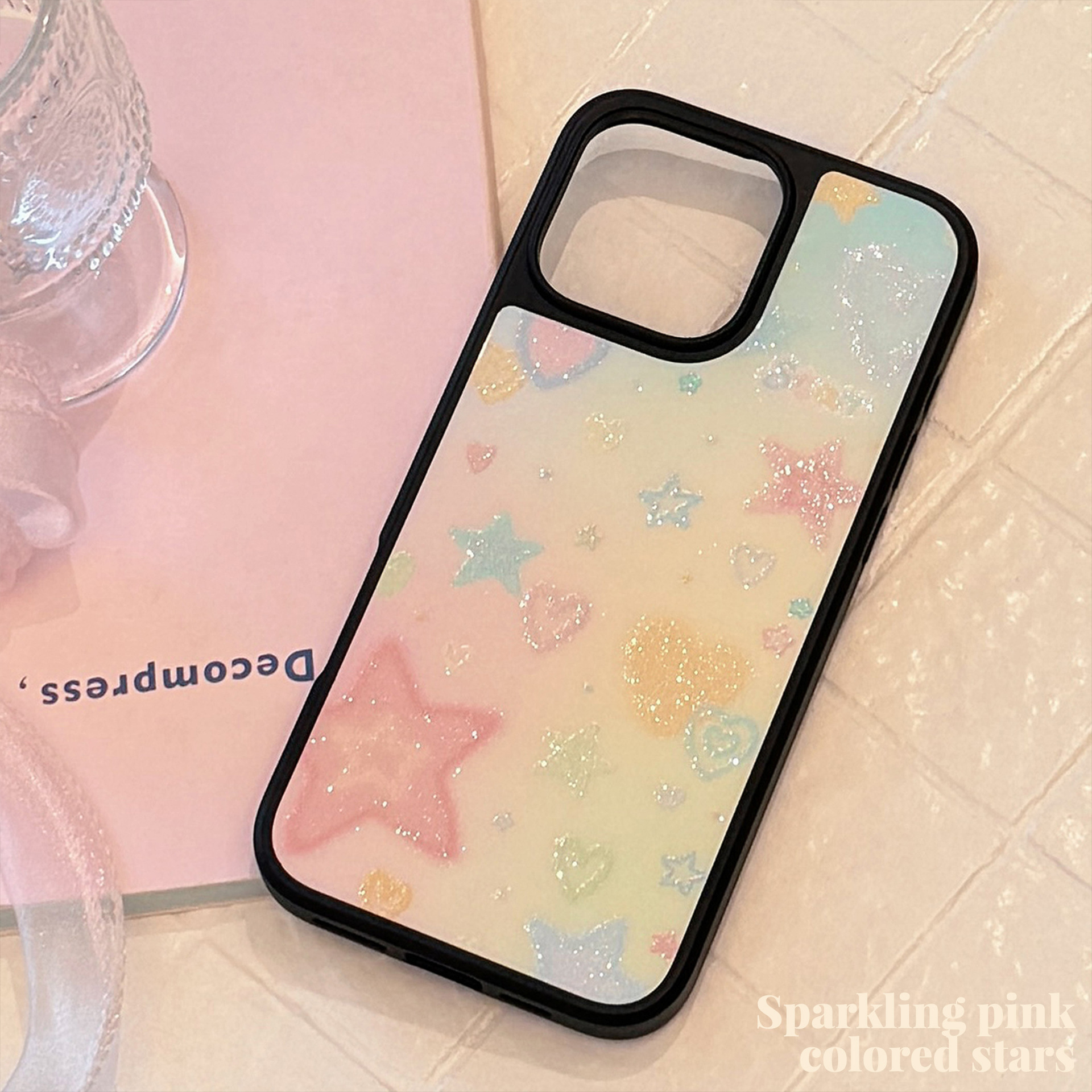 Korean Black Frame Glitter Gra – Phone Cases Korean Bewertung und Preis