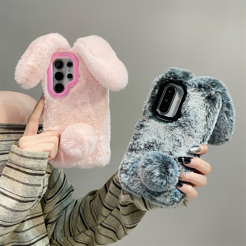 Cute Rabbit Ears Fluffy Stand  – Phone Cases Casely Bewertung und Preis