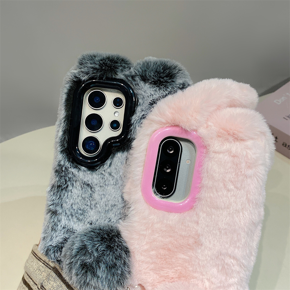 Cute Rabbit Ears Fluffy Stand  – Phone Cases Casely Bewertung und Preis